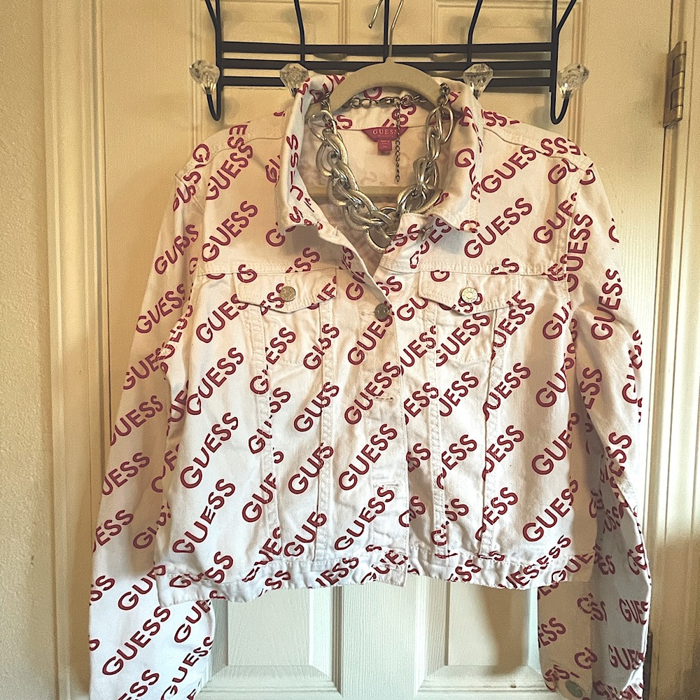 GUESS white jean jacket